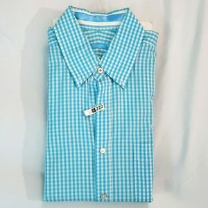 J. McLaughlin Modern Fit Long Sleeve Shirt in Checkered (Size M)